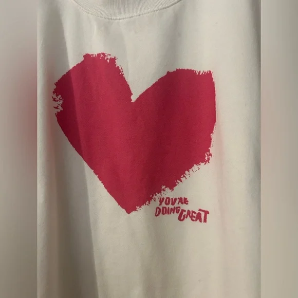 Maeve x Chiara Perano Pink Heart Sweatshirt for Anthroplogie - Picture 3 of 4